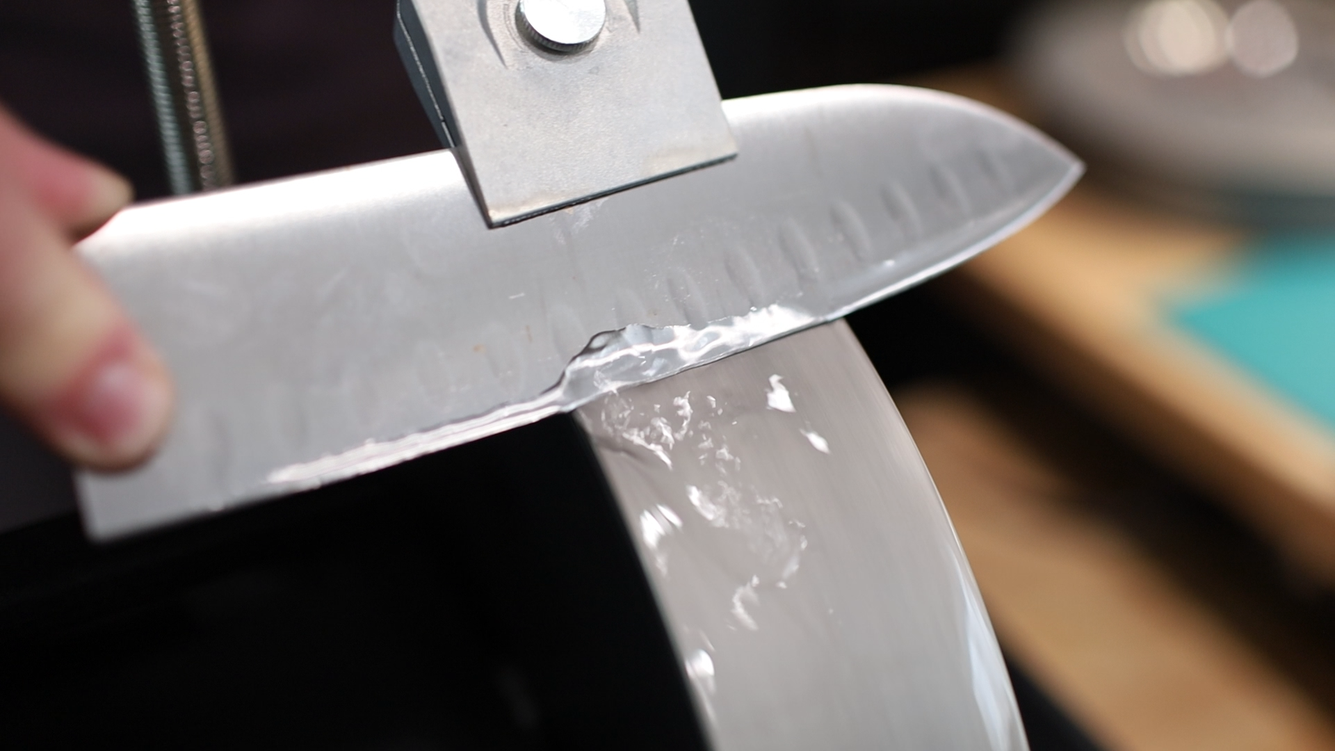 Edge grinding close-up